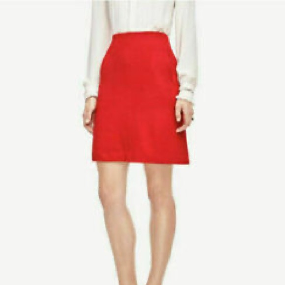 LOFT Skirts Nwot Ann Taylor Loft Red Aline Skirt Poshmark